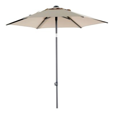 Sonnenschirm Poppi von Brafab aus Aluminium, neigbar, rund, Champagne, Ø 200 cm