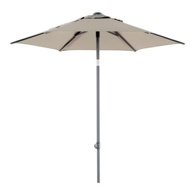 Sonnenschirm Poppi von Brafab aus Aluminium und Polyester, rund, neigbar, taupe,