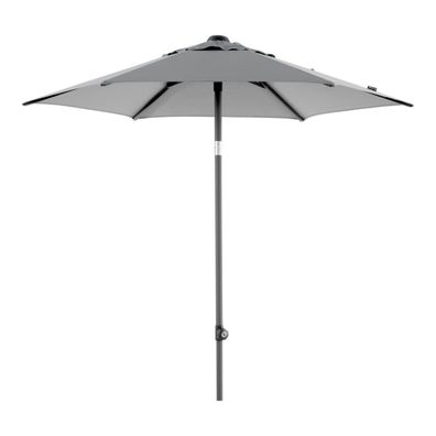 Sonnenschirm Poppi aus Aluminium und Polyester, neigbar, modern, grau, Ø 200 cm,