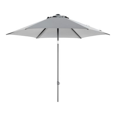 Sonnenschirm Poppi von Brafab aus Aluminium und Polyester, neigbar, rund, grau,
