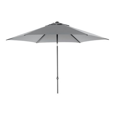 Sonnenschirm Poppi von Brafab aus Aluminium und Polyester, neigbar, rund, grau,