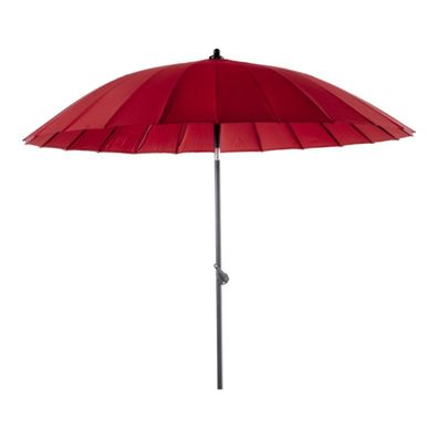 Sonnenschirm Shanghai von Brafab aus Aluminium und Polyester, modern, rund, rot,