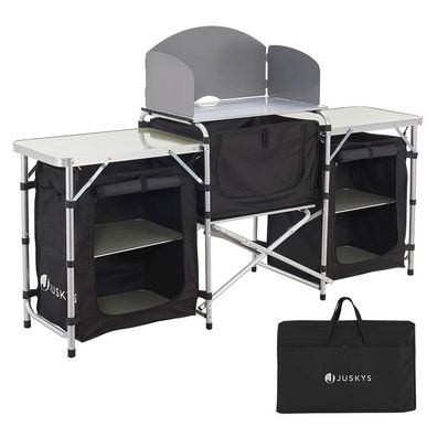 Campingküche Alu Küchenbox Campingschrank Faltschrank Windschutz Outdoor B-WARE