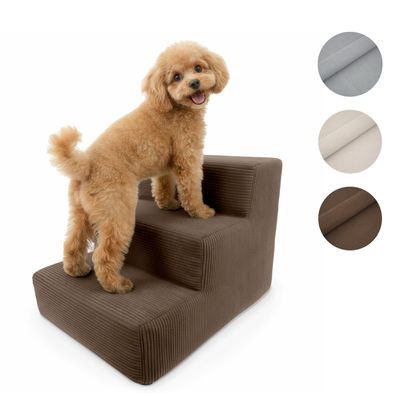 Muralo Hundetreppe Katzentreppe Rampe Haustiertreppe 3 Stufen Cord Stoff