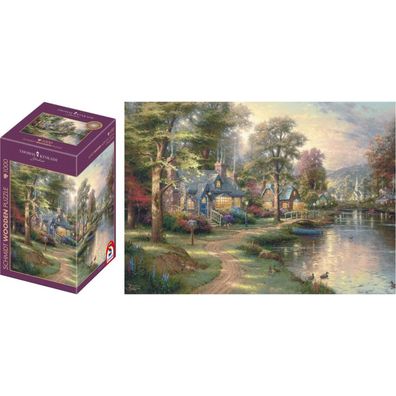 Holzpuzzle Thomas Kinkade Studios: Dorf Am See (1000 Teile)