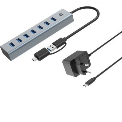 Conceptronic USB-Hub 7-Port 3.0 ->7x3.0 5Gbps ink PW. Adapter