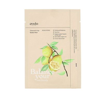 Ondo Beauty 36.5 PONG-PONG Holzkohle und Yuja Blasenmaske 25 g