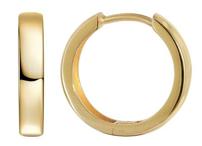 trendor Schmuck Ohrringe 925 Silber Vergoldet Poliert Klapp-Creolen ? 15 mm 21718