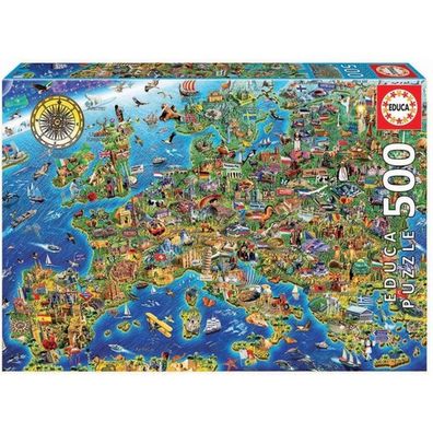 EDUCA Puzzle Mad Karte von Europa 500 Teile