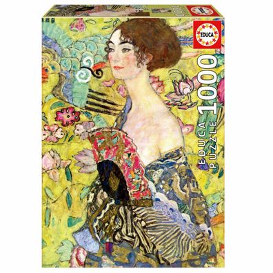 Dame mit Fächer, Gustav Klimt puzzle 1000pcs