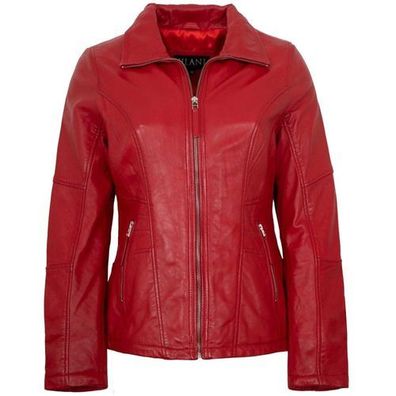 Jilani Collection - Damen Lederjacke Lammnappa rot