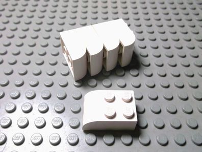 Lego 5 Halbrunde Steine 2x3 weiß Nummer 6215
