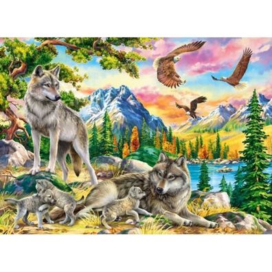 Castorland Puzzle Familie von Wölfen und Adlern 300 Teile