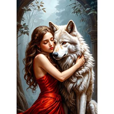ENJOY Puzzle Dame und der Wolf 1000 Teile