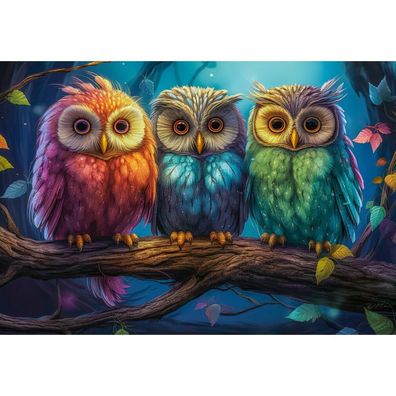 Castorland Puzzle Drei kleine Eulen 1000 Teile