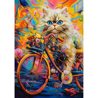 Castorland Puzzle Katze auf einem Fahrrad 180 Teile