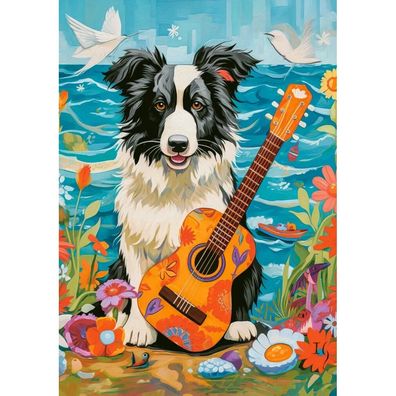 Castorland Puzzle Collie, Gitarre und Meer 500 Teile