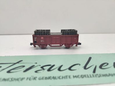 Minitrix N DC 11439 Hochbordwagen Ladung Grubenholz aus Set / NEM / DB