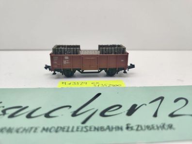 Minitrix N DC 13529 ex 3529 off. Güterwagen Grubenholz 385-4 E035 / DB