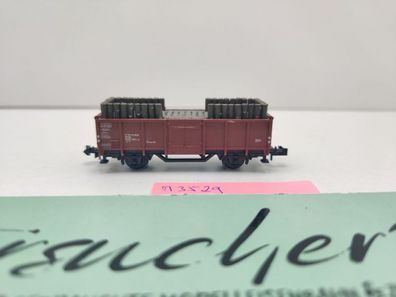 Minitrix N DC 13529 ex 3529 off. Güterwagen Grubenholz E035 / DB