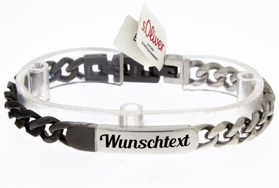 S. Oliver Panzerarmband bicolor mit Gravur