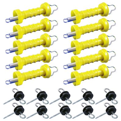 Electra 10x Torgriff Standard, geschlossen, gelb - im Set mit 10x Torgriffisolator