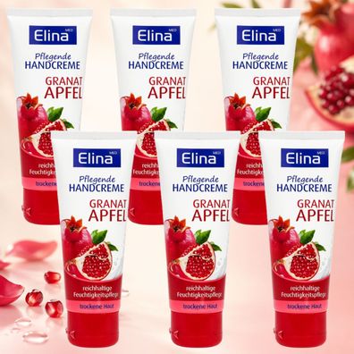 6x75ml Elina Granatapfel pflegende Handcreme reichhaltige Feuchtigkeitspflege