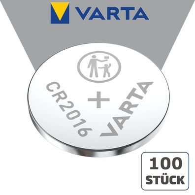 100x Varta CR2016 CR 2016 3 V Lithium Knopfzelle Batterie
