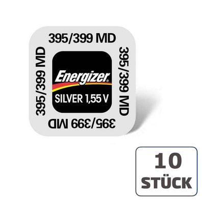 10x Energizer 395 / 399 Uhrenbatterien 1,55 V SR927SW IEC SR57 Knopfzelle