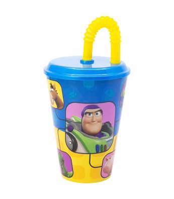 Disney Toy Story Kinderbecher 430 ml Tumbler mit Deckel und Strohhalm