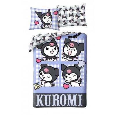 Hello Kitty Bettwäsche Set aus Mikrofaser Bettdeckenbezug 140 × 200 cm mit 70 ×