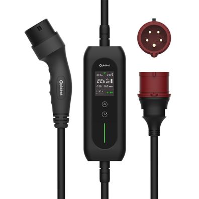 Platinet Tragbares EV Ladegerät Typ 2 32A 22kW WLAN App Steuerung 5m