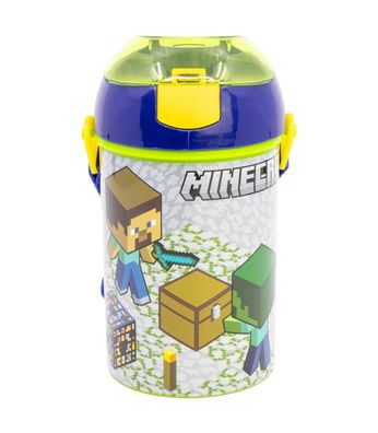 Minecraft Kinder Trinkflasche 450 ml Canteen mit Deckel und Trageriemen