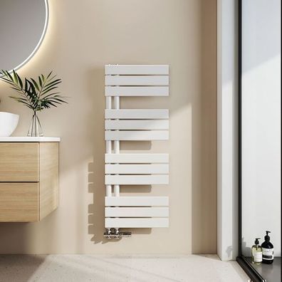 EMKE Badheizkörper Flachrohr Handtuchwärmer 104x40cm Weiß