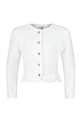 Kinderstrickjacke Tracht weiß Isar-Trachten