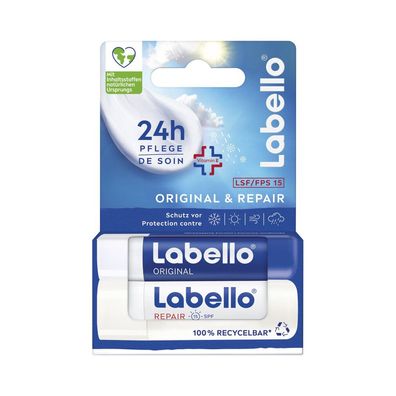 Labello Original + Repair 24h-Feuchtigkeits-Lippenbalsam