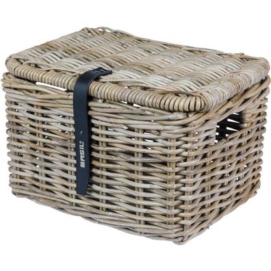 Fahrradkorb Basil Dax L mit Deckel 36 x 48 x 30 cm - Grau