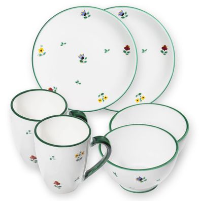 Gmundner Keramik Streublumen, petit déjeuner de chalet pour 2 coupes