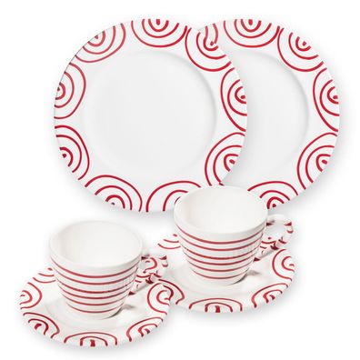 Gmundner Keramik Rotgeflammt, Petit-déjeuner pour 2 Gourmet