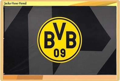 BVB Borussia Dortmund Hissfahne Logo Schwarz Gelb Flagge Fahne Gr: 150x250cm NEU