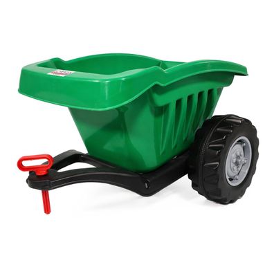 Anhänger für Kindertraktor grün mit Kippfunktion 35 kg belastbar ab 3 Jahre : grün