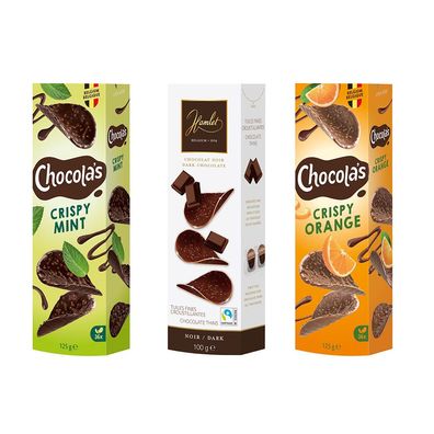 Chocola's Schokoladen-Chips Zartbitter, Minze und Orange 3er-Set