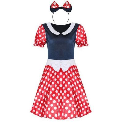 Minnie Mouse Cosplay Kostém Kleid Outfit Set Halloween Karneval