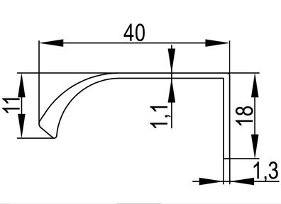 Griffleiste BA 128 - 480mm Küchengriff Lentis Möbelgriff Gold matt