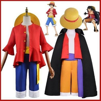 Luffy Cosplay Kostém Wig Set Outfit Anime Halloween Karneval