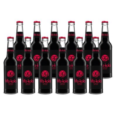 fritz-kola Super Zero 12x 0,33L – Zuckerfreie Cola im 12er Set, koffeinhaltiges