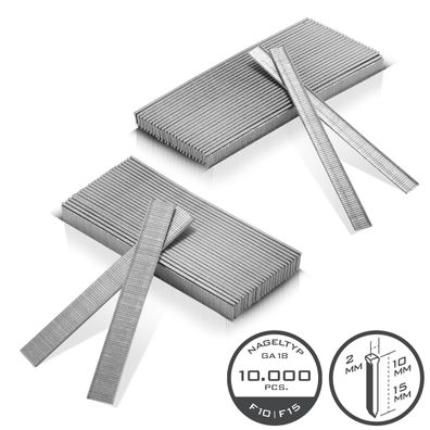 Stahlwerk Druckluftnägel 18GA Streifennägel 10 und 15 mm 10000 Stück Tackernägel