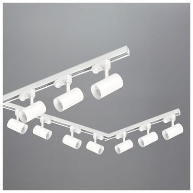 Schienensystem Komplett-Set 9xLampe 3x1m Schiene 2xL-Verbinder Netzteil Kappe Weiß
