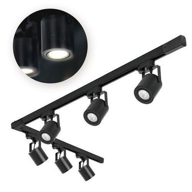 Schienensystem Komplett-Set 6x GU10-Strahler + 1m+2m Schiene + L-Verbinder
