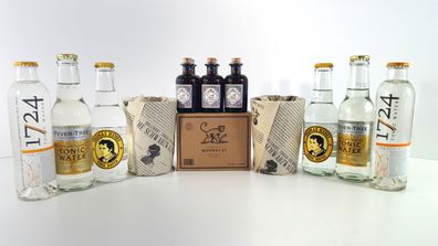 Monkey 47 Set - 12x Monkey 47 Gin 50ml (47% Vol) + 2x Keramikbecher + je 2x Tho